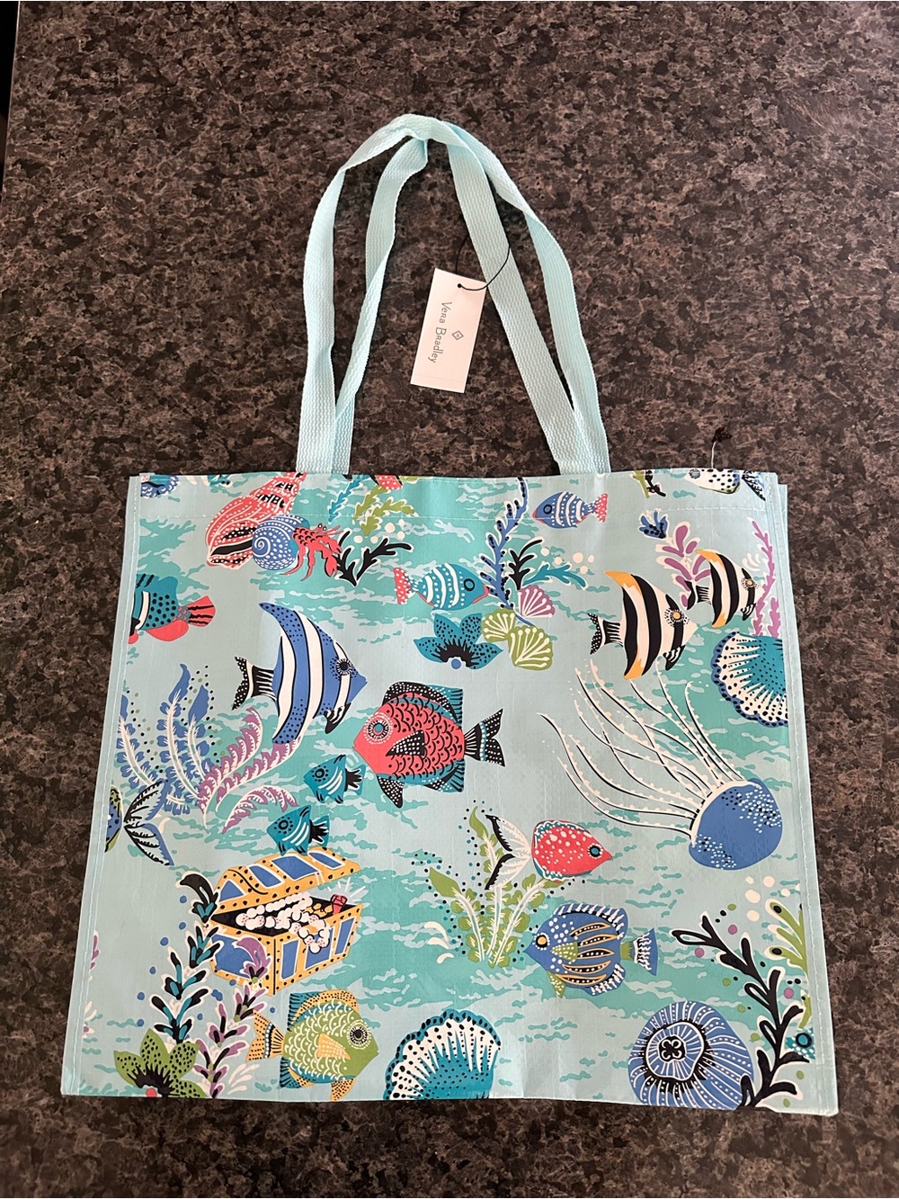 Vera Bradley Turquoise Ocean Fish Print Tote